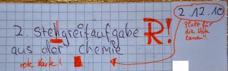 Stehgreifaufgabe Chemie, Kl. 9