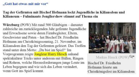21.11.2010: Tag der Gefirmten
- Pressebericht